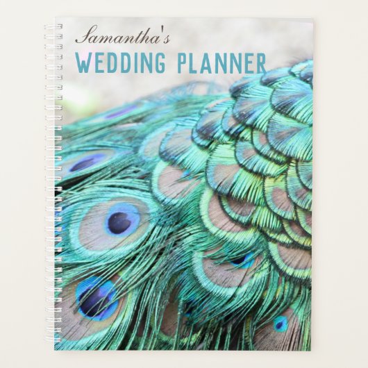 Persoonlijk Elegant Peacock Feathers Wedding Planner (Voorkant)
