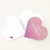 Persoonlijk Elegant Roze Glitter Sketchbook Notitieboek (Binnen)