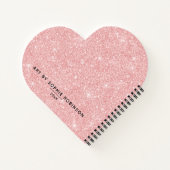 Persoonlijk Elegant Roze Glitter Sketchbook Notitieboek (Achterkant)