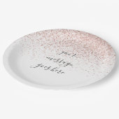 Persoonlijk Elegant Schrift Roze Gouden Glitter Papieren Bordje (Gekanteld)