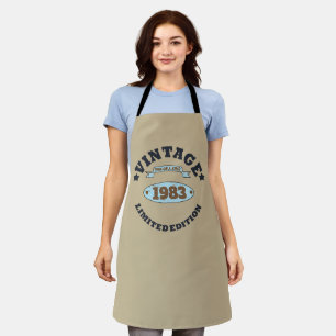 Persoonlijk elegant vintage verjaardagscadeau schort