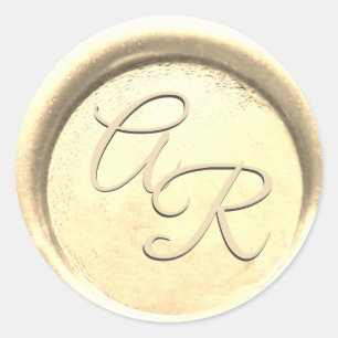 *~* PERSOONLIJK Elegante Gouden Lakzegel Trouwfees Ronde Sticker