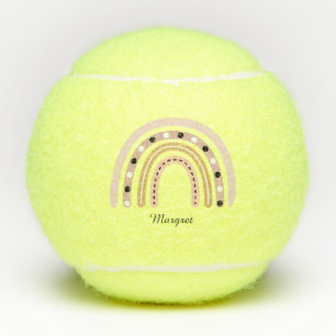 Persoonlijk elegante script naam groovy regenboog tennisballen