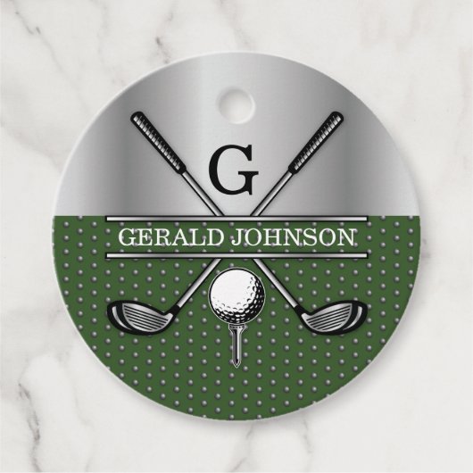 Persoonlijk Elege Golf Monogram Logo Bedankjes Labels (Voorkant)