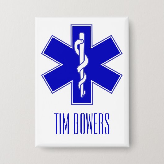 Persoonlijk EMT Ster van Levenssymbool Button (Voorkant)