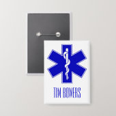 Persoonlijk EMT Ster van Levenssymbool Button (Voorkant / Achterkant)