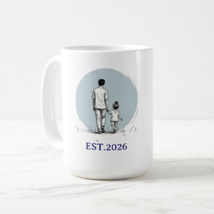 Persoonlijk EST Jaar Vader & Dochter Minimalistisc Koffiemok