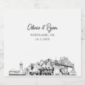 Persoonlijk etiket voor Portland-schetslandmarks b (Enkel label)