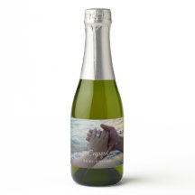 Persoonlijk etikett voor fles bruisende wijn met f