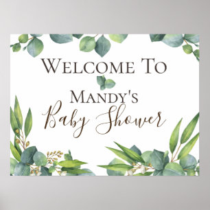 Persoonlijk Eucalyptus Baby Shower Bord Poster