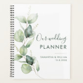 Persoonlijk Eucalyptus Trouwfeest Planner (Voorkant)