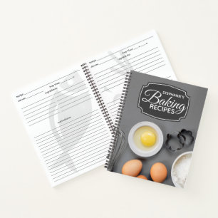 Persoonlijk familiekookboek grijs bakrecept notitieboek
