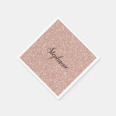 Persoonlijk Faux Roos Gold Glitter Servet (Hoek)