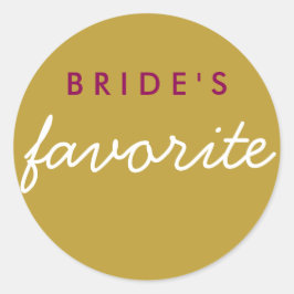 Persoonlijk favoriete magenta Gold van de Bride Ronde Sticker