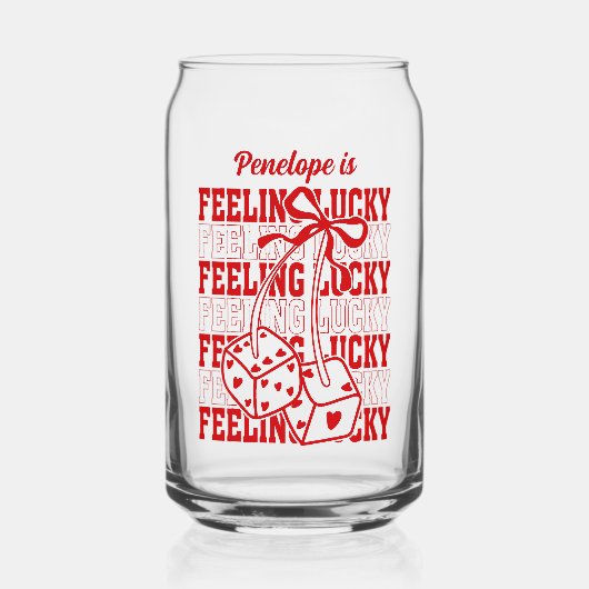Persoonlijk Feeling Lucky Bruidsmeisje Cadeau Blikvorm Glas (Voorkant)