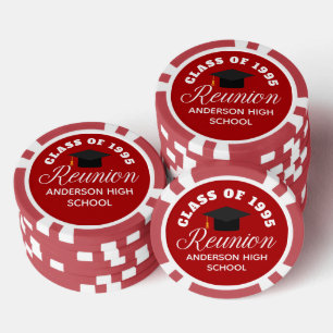 Persoonlijk feest voor de reünie van de middelbare poker chips