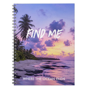 Persoonlijk FindMe Tropisch Eiland Paradijs Strand Notitieboek