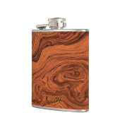 Persoonlijk fineer notenhout heupfles (Links)