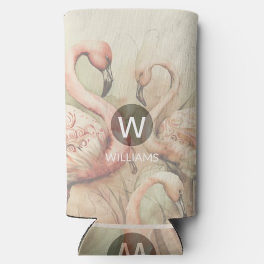 Persoonlijk Flamingo Monogram (Achterkant)