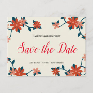 Persoonlijk - Floral Garden Party Save the Date Briefkaart