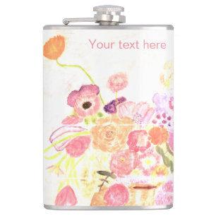 Persoonlijk - FLORAL - Vinylomhulling Heupfles