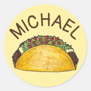 Persoonlijk Foodie Taco Mexican Food Ronde Sticker