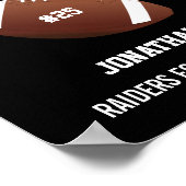 Persoonlijk Football 3 Foto Collage Name Team # Poster (Hoek)