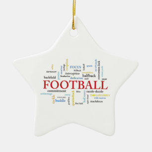 Persoonlijk, Football Coach Dank u in woorden Keramisch Ornament