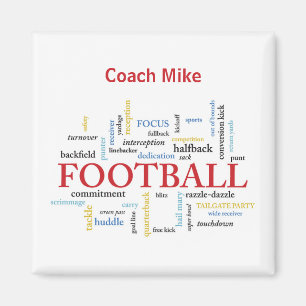 Persoonlijk, Football Coach Dank u in woorden Magneet