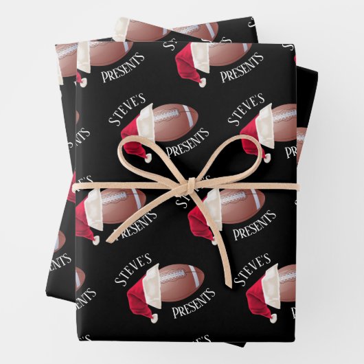 Persoonlijk Football Gelukkig kerstfeest Inpakpapier Vel (In situ)