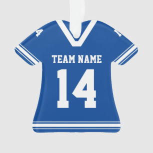 Persoonlijk Football Jersey Blue Photo Ornament