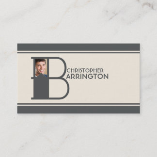 Persoonlijk foto-Initiaal Letter B Monogram Visitekaartje