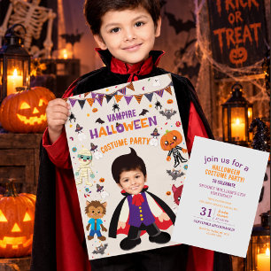 Persoonlijk foto kostuum feest Halloween kinderen Kaart
