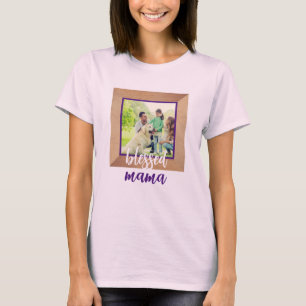 Persoonlijk foto-Lijst   Cute Blessed Mama T-shirt