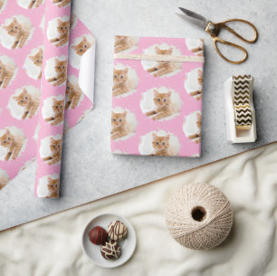 Persoonlijk foto patroon roze voor liefhebbers van cadeaupapier