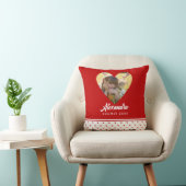 Persoonlijk Foto Red Heart Lijst Modern Birthday Kussen (Stoel)