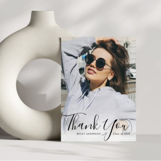 Persoonlijk fotobekleed afstuderen dank u briefkaart