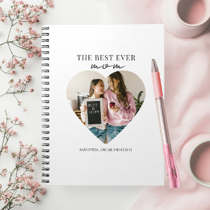 Persoonlijk fotoboek met hart voor de beste moeder notitieboek