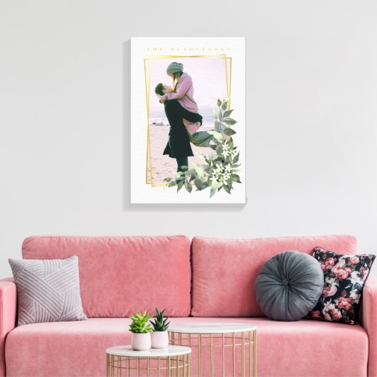 Persoonlijk fotofloraal lijst canvas afdruk (Insitu (Woonkamer))