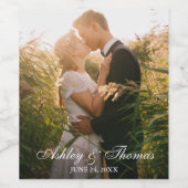 Persoonlijk fotohuwelijk wijn etiket (Enkel label)