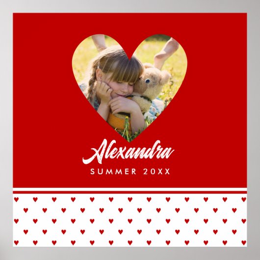 Persoonlijk Fotolijstje Rode Hart Vorm Modern Verj Poster (Voorkant)