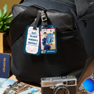 Persoonlijk fotonaamnummer Hockey Bag-Label Bagagelabel