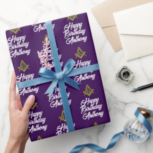 Persoonlijk Freemason Masonic Vierkant Verjaardag Cadeaupapier