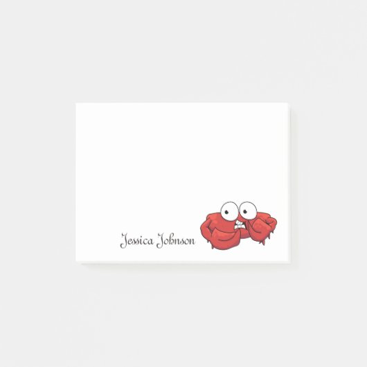 Persoonlijk Funny Fat Red Crab-notepad Post-it® Notes (Voorkant)