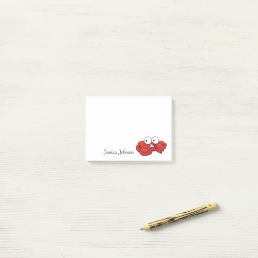 Persoonlijk Funny Fat Red Crab-notepad Post-it® Notes (Op bureau)
