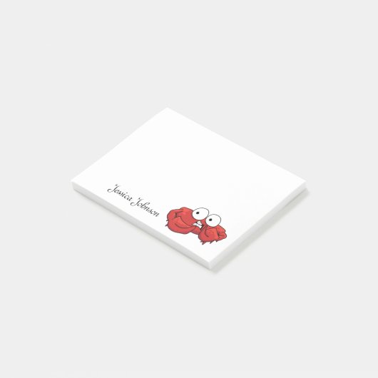 Persoonlijk Funny Fat Red Crab-notepad Post-it® Notes (Schuin)