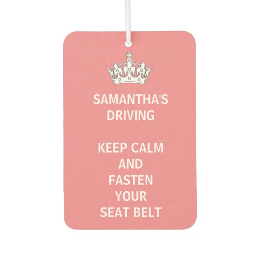 Persoonlijk Funny Girly houdt Calm Roze Rijden Luchtverfrisser (Voorkant)