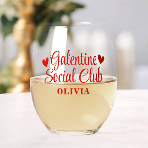 Persoonlijk Galentine's-feestcadeau voor haar Wijnglas Zonder Voet