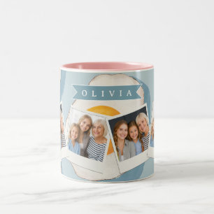 Persoonlijk Gebakken Ei Patroon Pret Blauw Grappig Tweekleurige Koffiemok