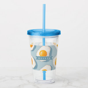 Persoonlijk Gebakken Eipatroon Pret Blauw Grappig Acryl Drinkbeker